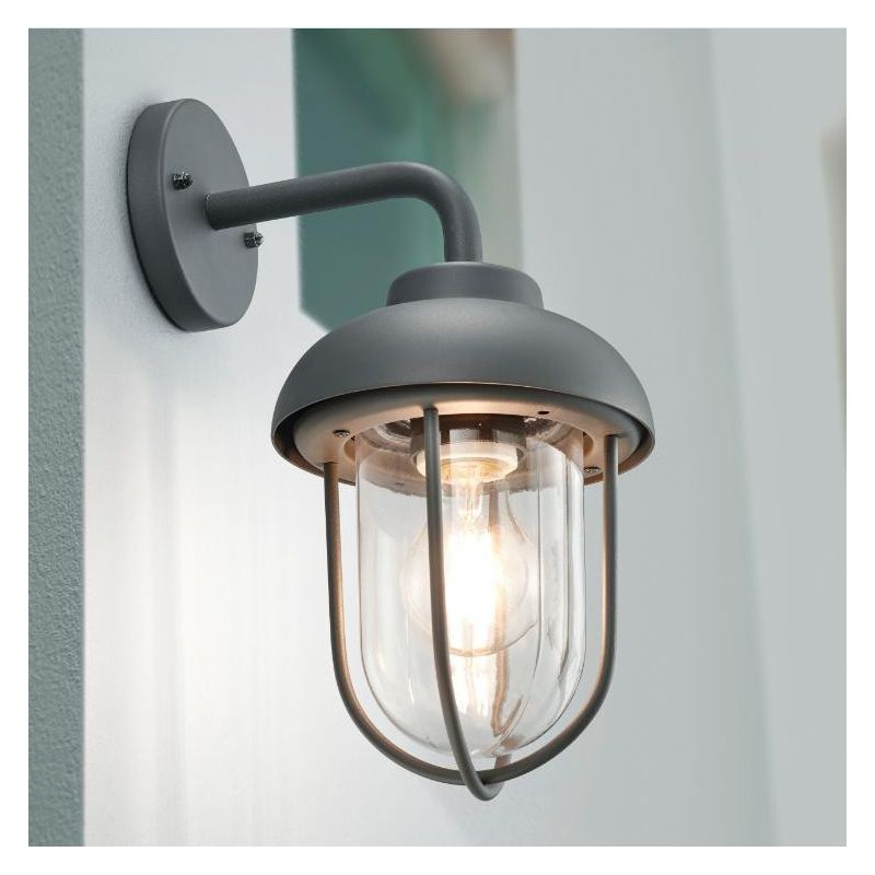 DUERO OUTDOOR WALL LAMP CLASSIC IP44 ANTHRACITE OR RUST DIFFUSED LIGHT