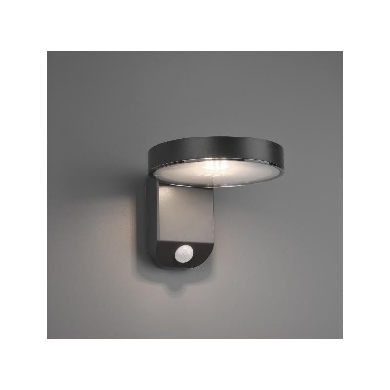 POSADAS IP44 OUTDOOR WALL LAMP WITH SOLAR ENERGY AND ANTHRACITE MOTION SENSOR LED 4.5W