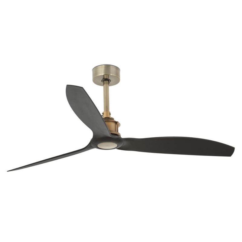 JUST FAN CEILING FAN BRUSHED BRASS WITH 3 BLACK BLADES WITHOUT LIGHT WITH REMOTE CONTROL