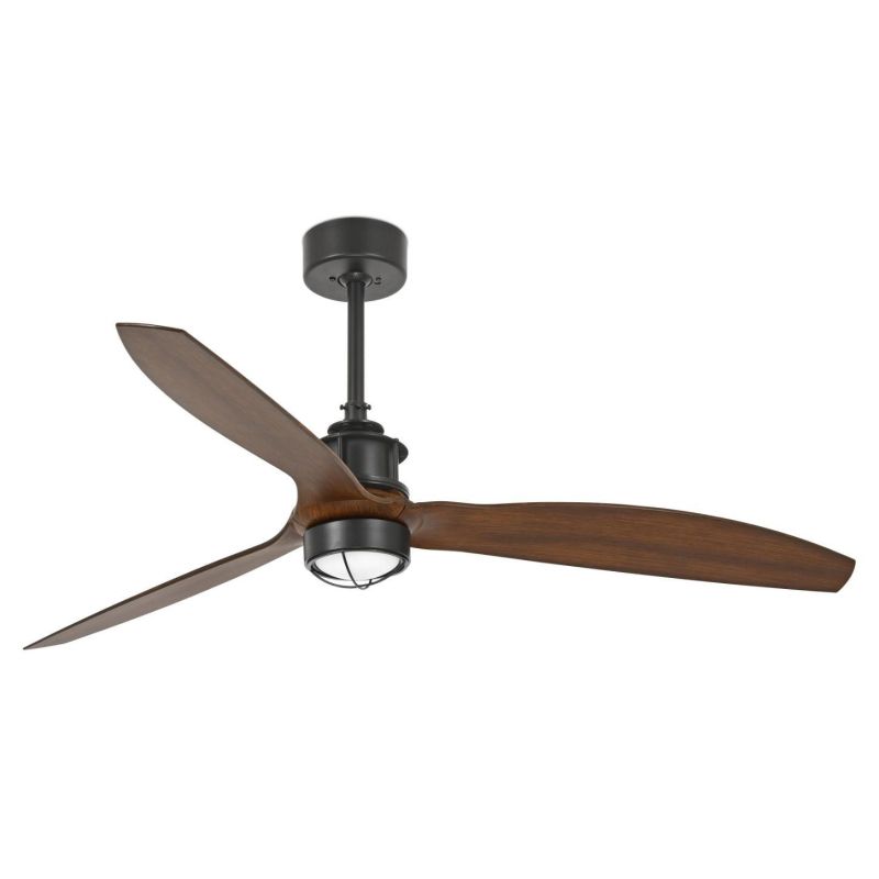 JUST FAN CEILING FAN BLACK WITH WALNUT BLADES 17W LED LIGHT WITH REMOTE CONTROL INCLUDED