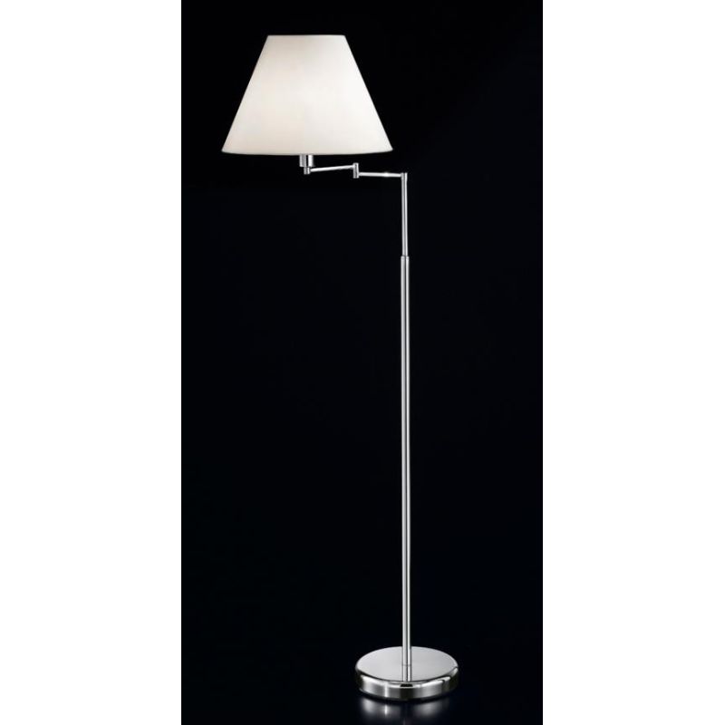 4018 MODERN CHROME OR POLISHED BRASS FLOOR LAMP WITH SHADE AND JOINT
