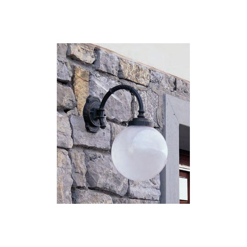 31210 WALL LAMP FOR EXTERIORS IP44 ANTHRACITE OR BLACK GLASS BALL DIFFUSER MADE IN ITALY
