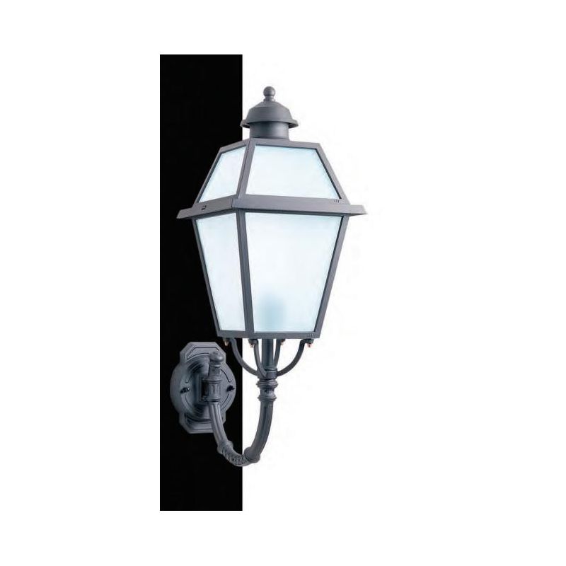 50110 WALL LANTERN FOR OUTDOOR IP23 ANTHRACITE OR BLACK GLASS DIFFUSER MADE IN ITALY