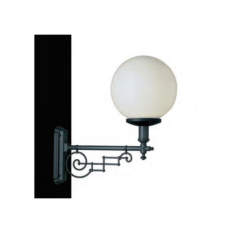 21113 WALL LAMP FOR EXTERIORS IP44 ANTHRACITE OR BLACK GLASS BALL DIFFUSER MADE IN ITALY