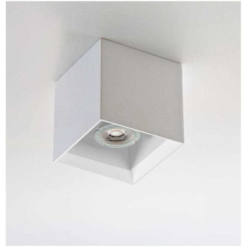 824 CUBIC CEILING LAMP BY ISYLUCE IN PAINTABLE PLASTER WITH GU10 ATTACK
