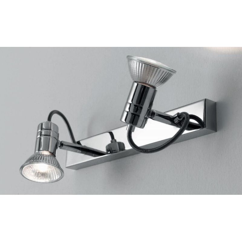 ZELIG 2 TRACK IN WHITE, BLACK OR CHROME METAL ADJUSTABLE WITH LED BULBS