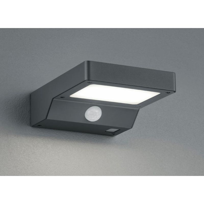 FOMOSA OUTDOOR WALL LAMP IP44 WITH SOLAR ENERGY AND WITH ANTHRACITE MOTION SENSOR LED 4.8W