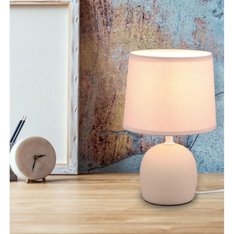 MALU CERAMIC TABLE LAMP 4 COLORS WITH MODERN FABRIC SHADE E14 ATTACK