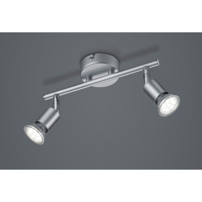 PARIS CEILING SPOTLIGHT WITH 2 GU10 LED SPOTS WITH WHITE, STEEL OR BLACK JOINTS WIDTH 25 CM