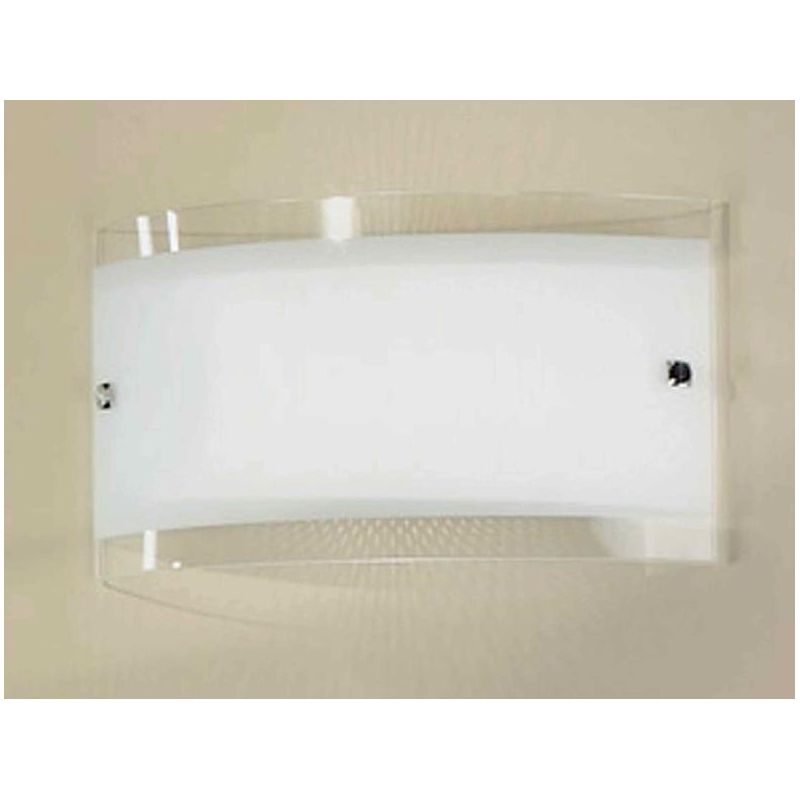 ARIA SMALL WALL LAMP IN WHITE GLASS TRANSPARENT EDGE DIFFUSED LIGHT