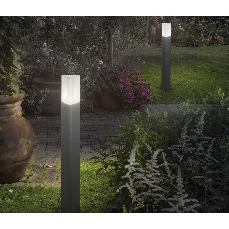 H80 OUTDOOR POLE IN MODERN ALUMINUM IP44 ANTHRACITE GRAY OR COFFEE