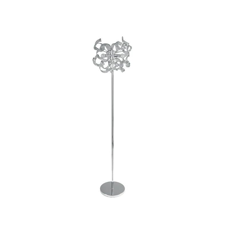 273-PT TRUDY FLOOR LAMP IN CHROME METAL WITH CURLS IN MODERN COLORED GLASS