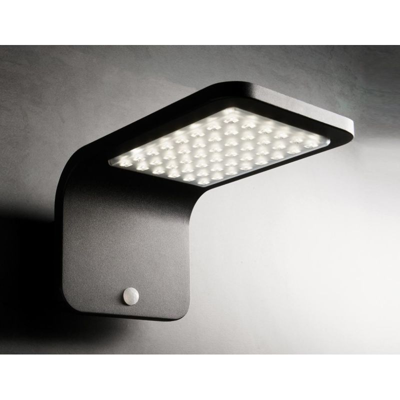 STREET APPLIQUE WITH SOLAR ENERGY IP54 MOTION AND TWILIGHT SENSOR LED 3W BLACK BY SOVIL