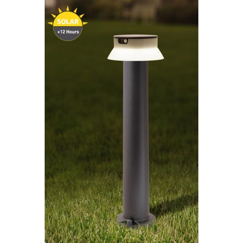 FELICE BLACK POLE H73 CM IP55 WITH SOLAR ENERGY AND WITH 2W LED MOTION SENSOR
