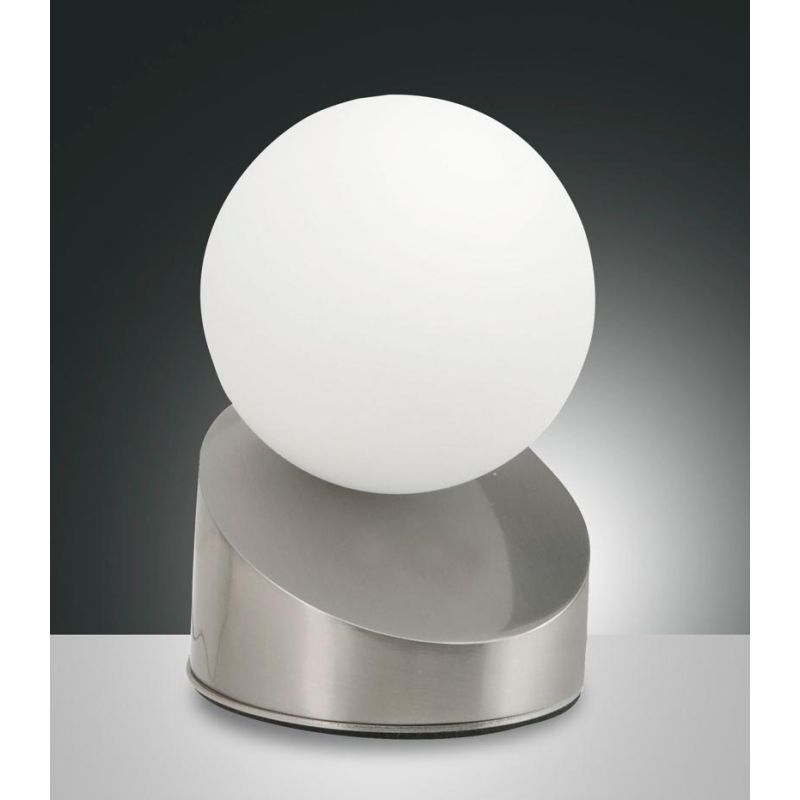 3360-30 GRAVITY ORIGINAL TABLE LAMP LED 5W TOUCH DIMMER WHITE BLACK NICKEL BY FABAS LUCE
