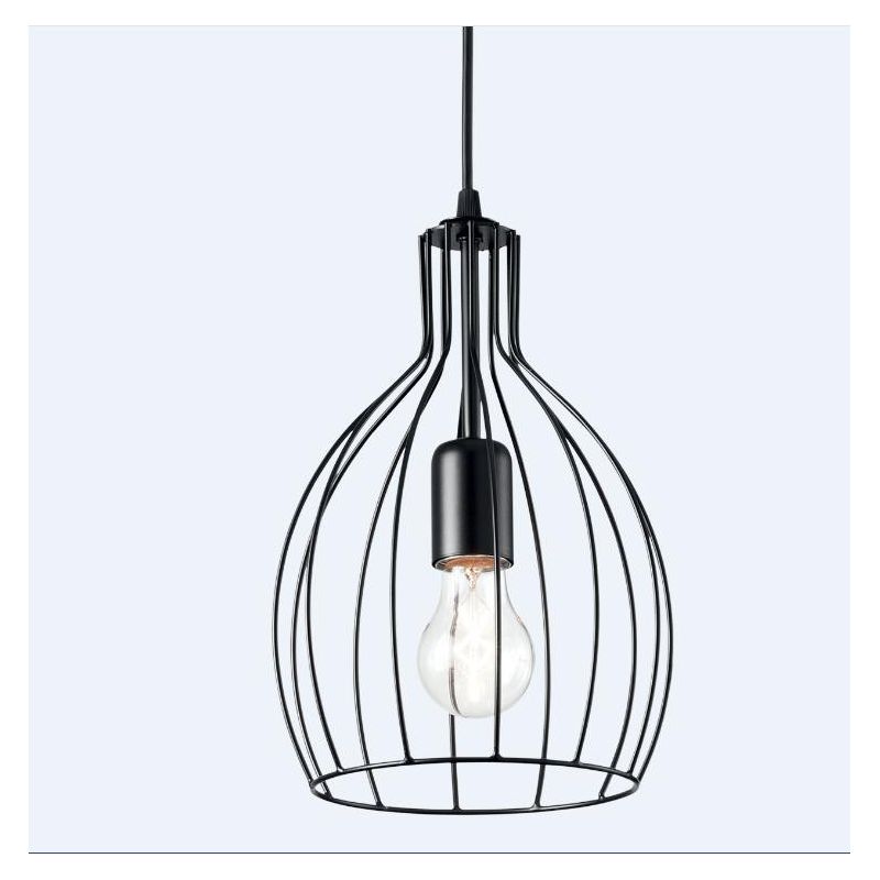 VINTAGE STYLE SUSPENSION BOTTLE WITH OPEN CAGE IN COPPER, BLACK, CORTEN OR WHITE PAINTED METAL